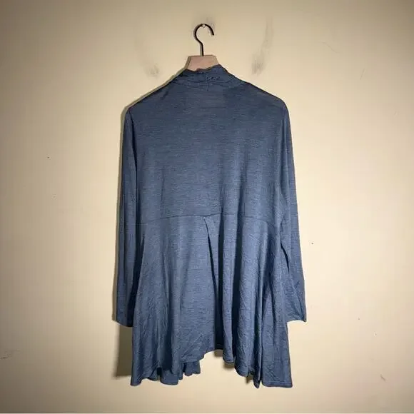 EILEEN FISHER silk and cotton blend lightweight blue tank and cardigan set L - Picture 7 of 7